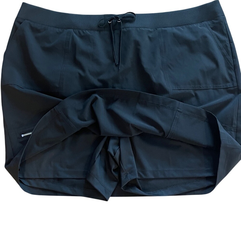 Zynergy by Chico's Black Skirt Skort Zipper Pockets 4 Plus Size - Picture 8 of 10